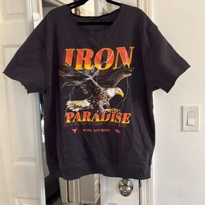 Under Armour Project Rock Short sleeve sweatshirt Men size XL Cut neck Stylized